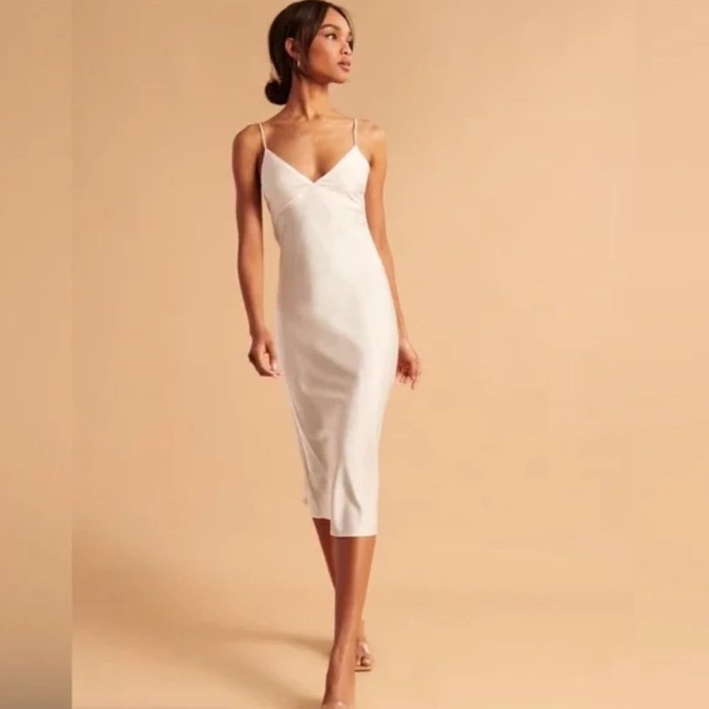 Abercrombie Satin Slip Midi Dress